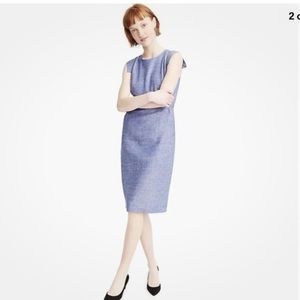 J Crew, Blue Linen Blend Resume Dress, Sz 8